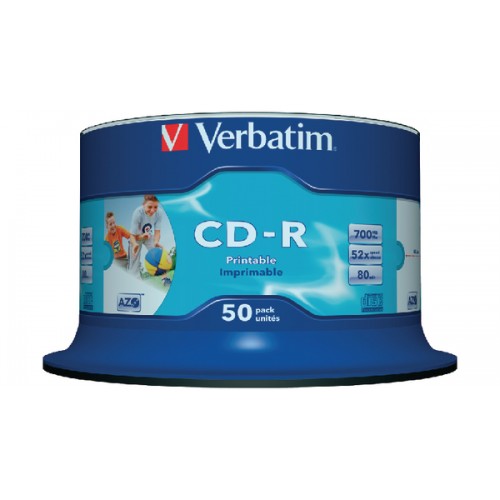 CD-R PRINTABIL 50/SET VERBATIM 700MB 52X 43438